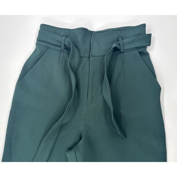 Maeve Anthropologie Dress Pants Trousers Womens 12T Green Belted Wide Leg Ponte - Picture 3 of 12